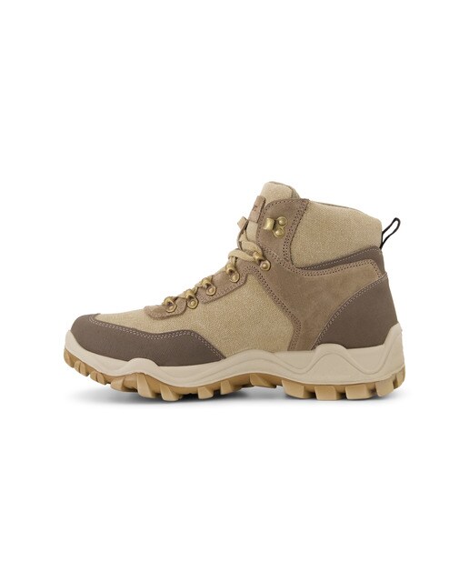 Botas de Campo em Tecido e Croute Taupe-3