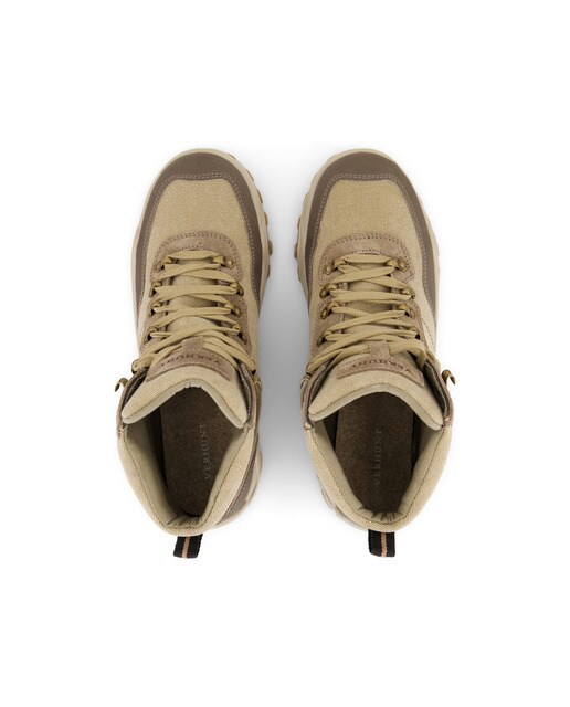 Botas de Campo em Tecido e Croute Taupe-4