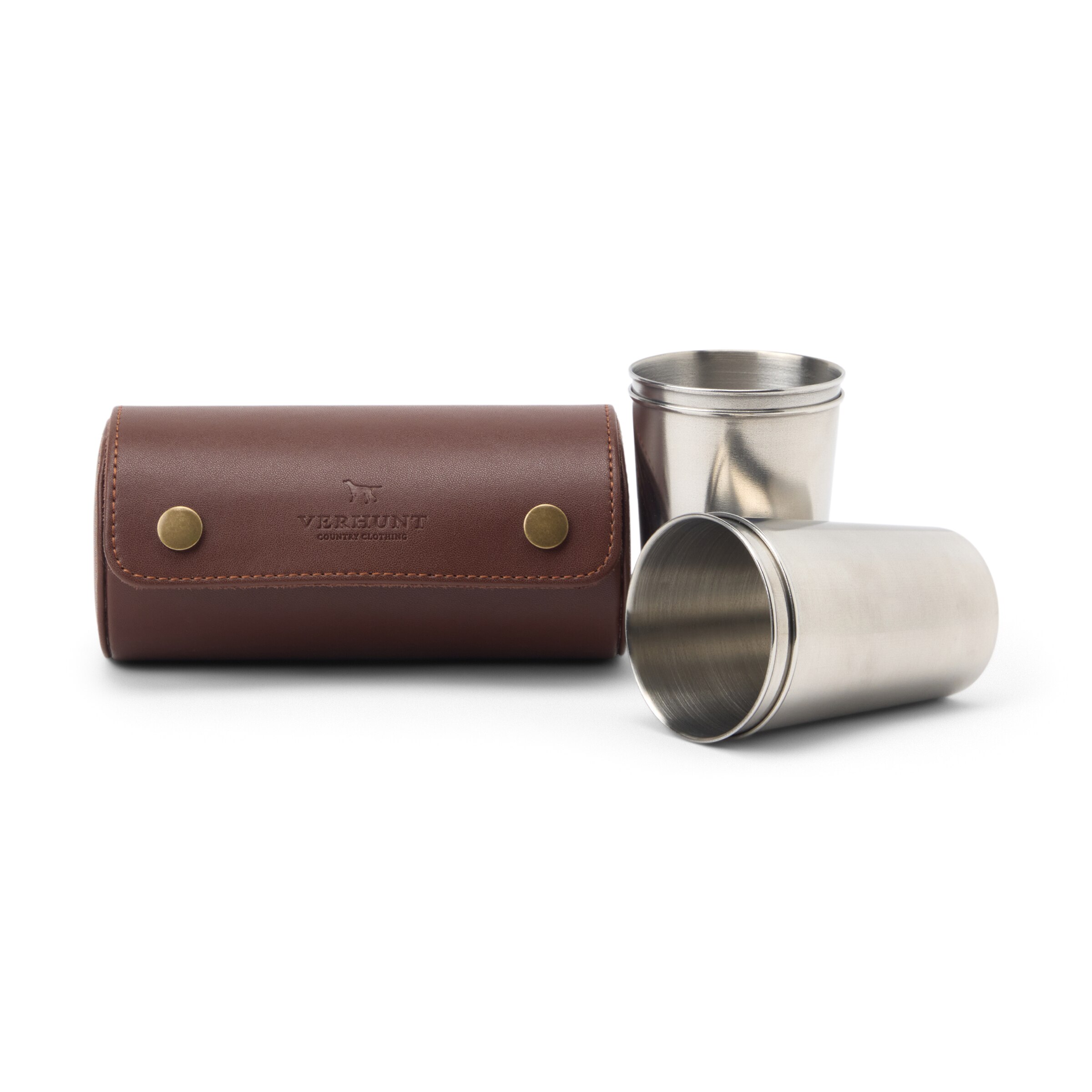Conjunto de Copos em Pele Castanho-2