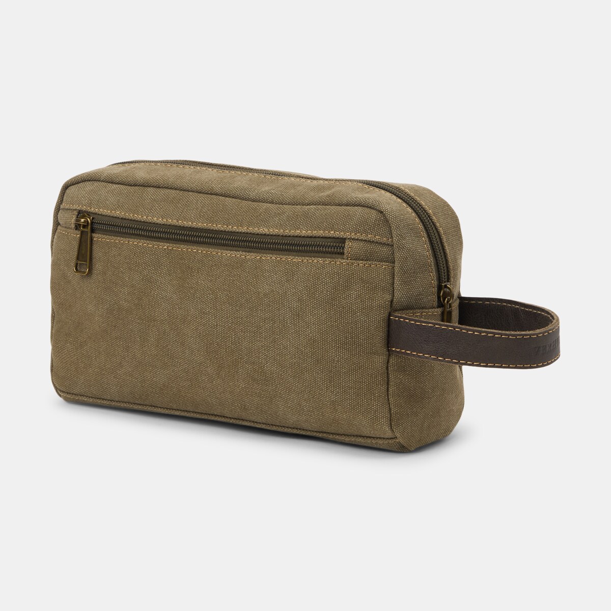 Nécessaire de Viagem em Lona e Pele Verde-2