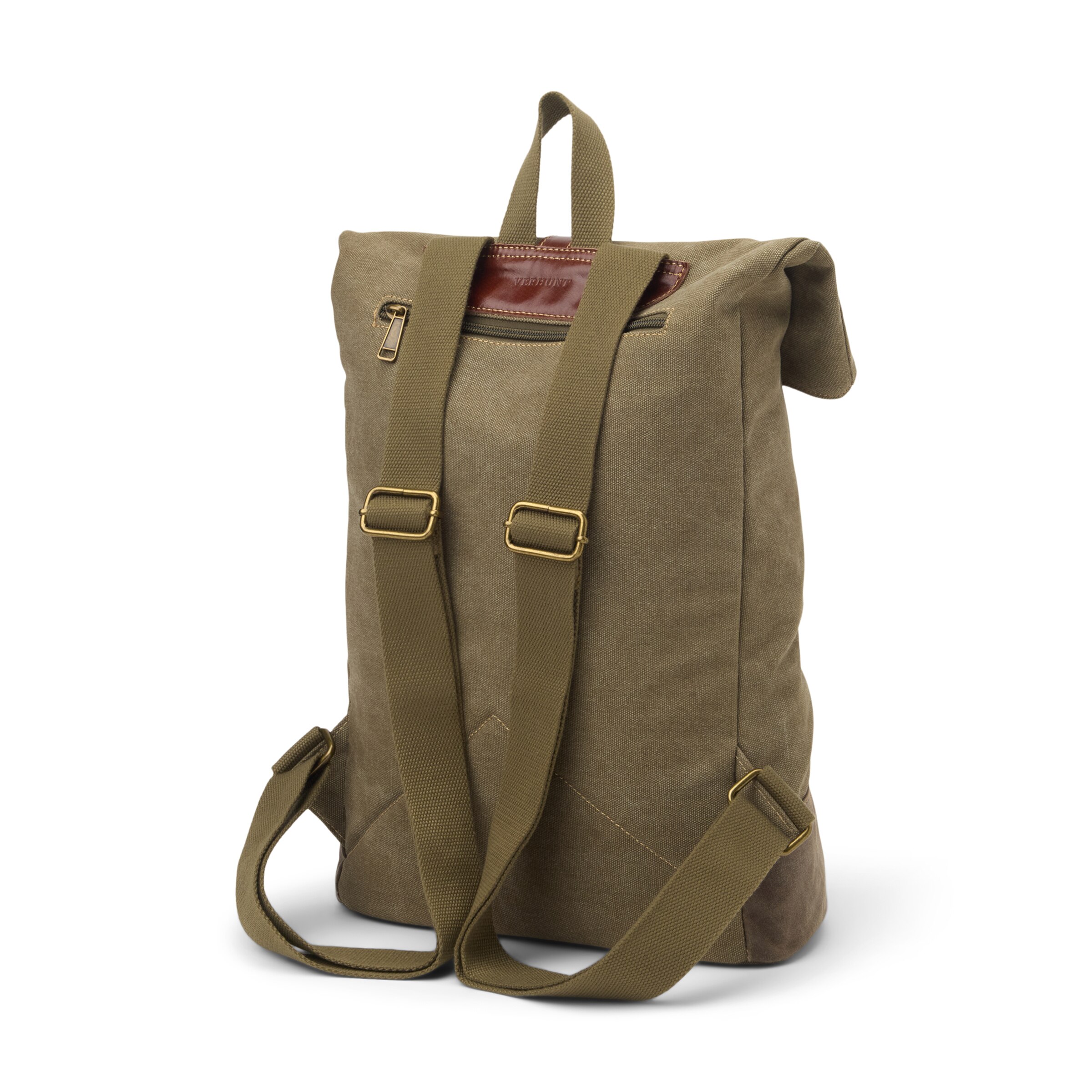 Mochila en canvas y piel - Verde Verde-2