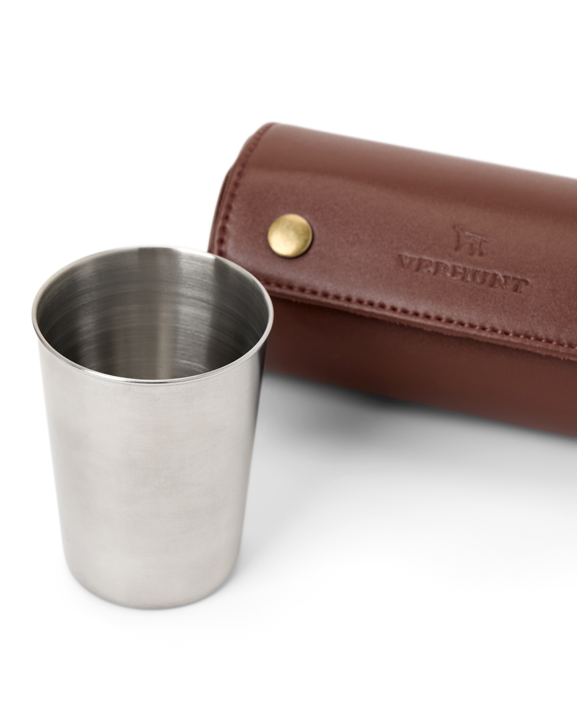 Conjunto de Copos em Pele Castanho-2