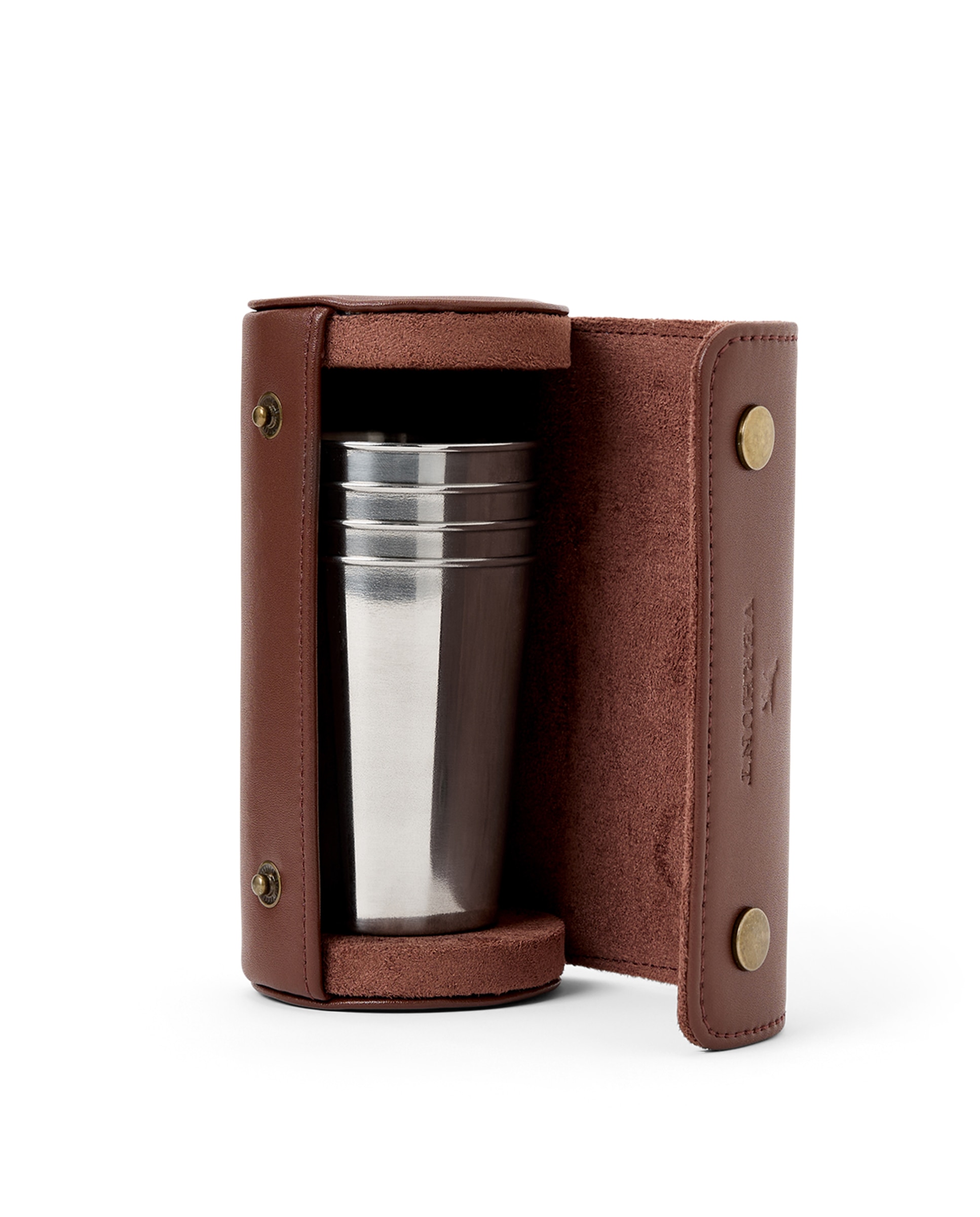 Conjunto de Copos em Pele Castanho-3