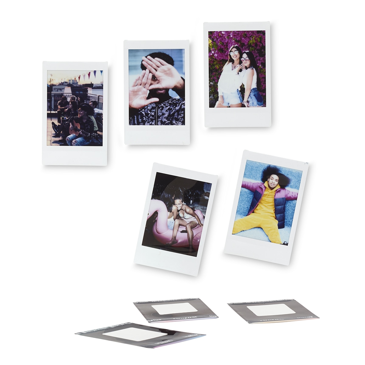 Kit de Cámara instantánea Fujifilm instax mini 12 con funda, carga 10 fotos y 50 adhesivos de doble cara Azul-4