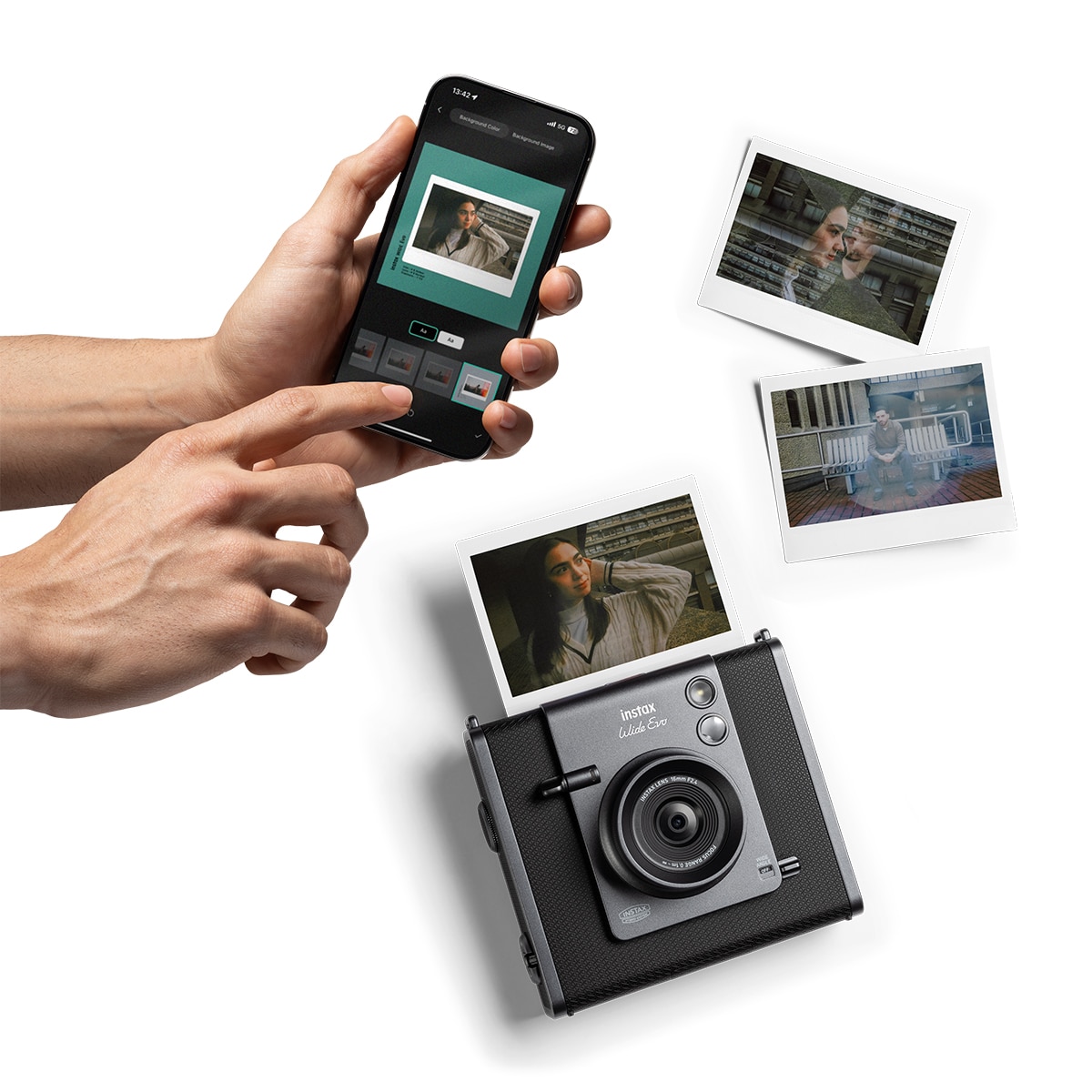Cámara instantánea Fujifilm instax WIDE Evo Negro-13