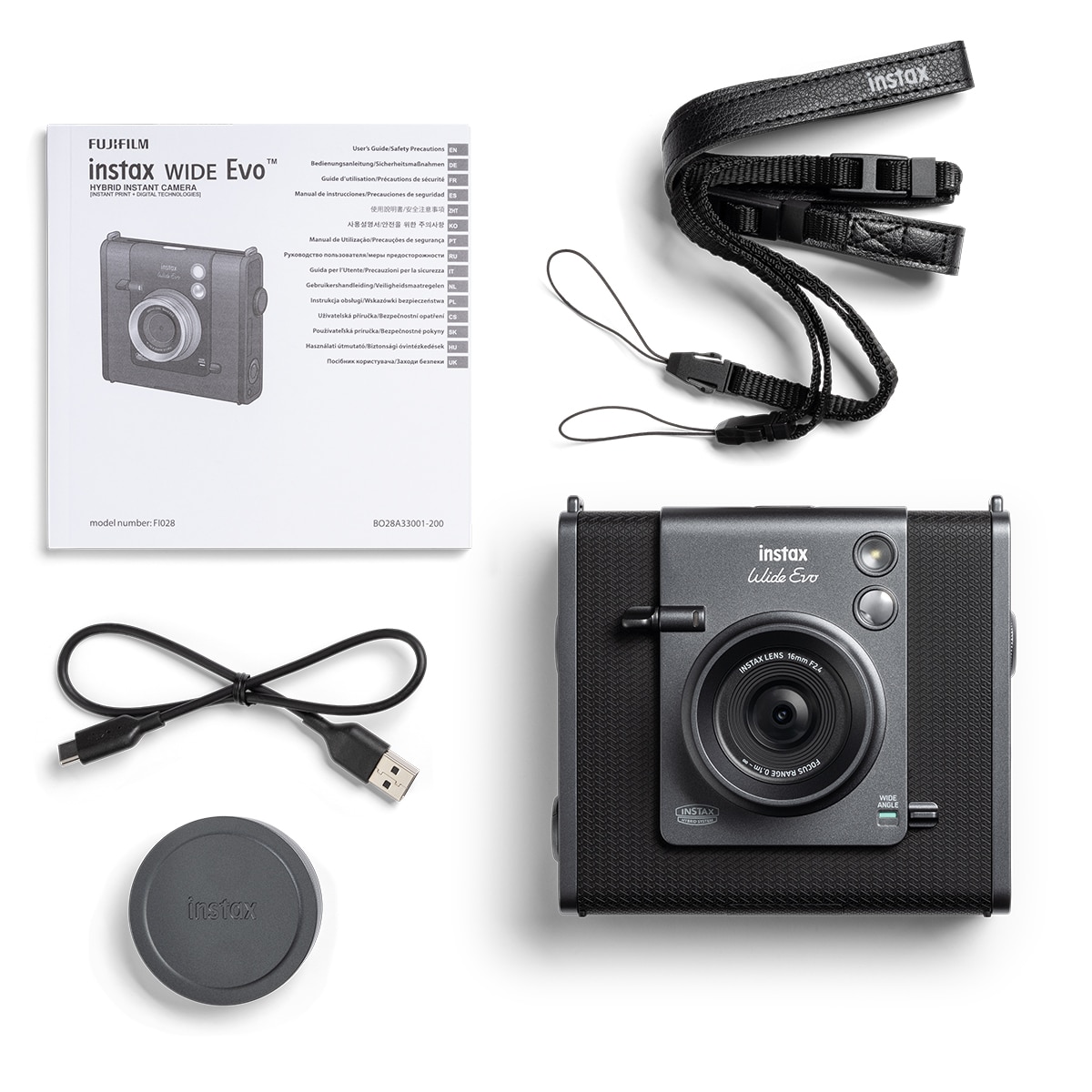 Cámara instantánea Fujifilm instax WIDE Evo Negro-14