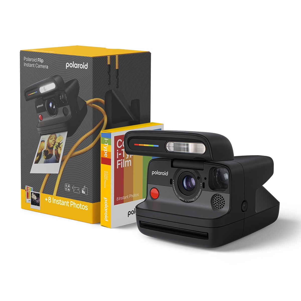 Imagen 0 de Cámara analógica instantánea Polaroid Flip + Paquete Color i-Type Film 8 fotos