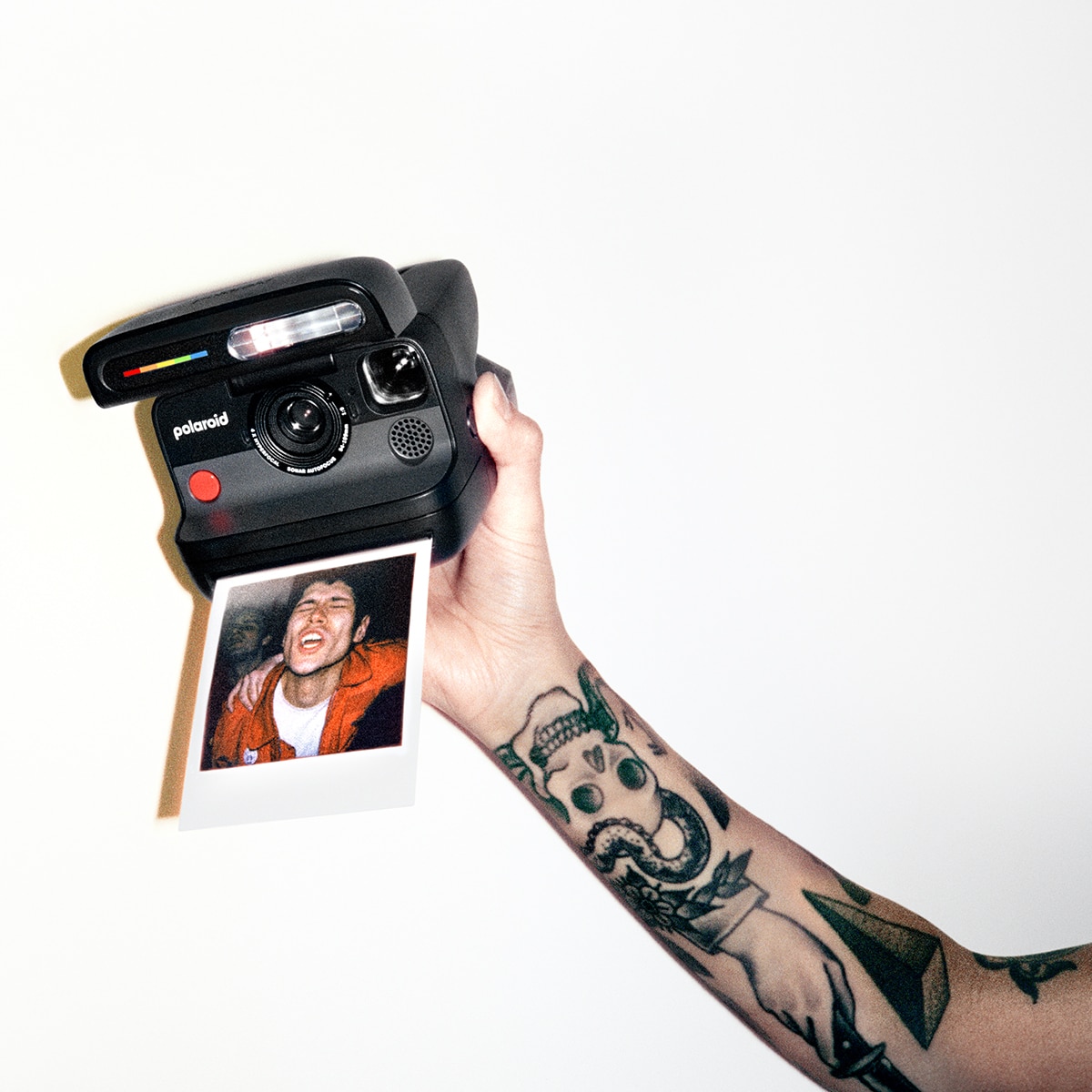 Cámara analógica instantánea Polaroid Flip + Paquete Color i-Type Film 8 fotos Negro-16