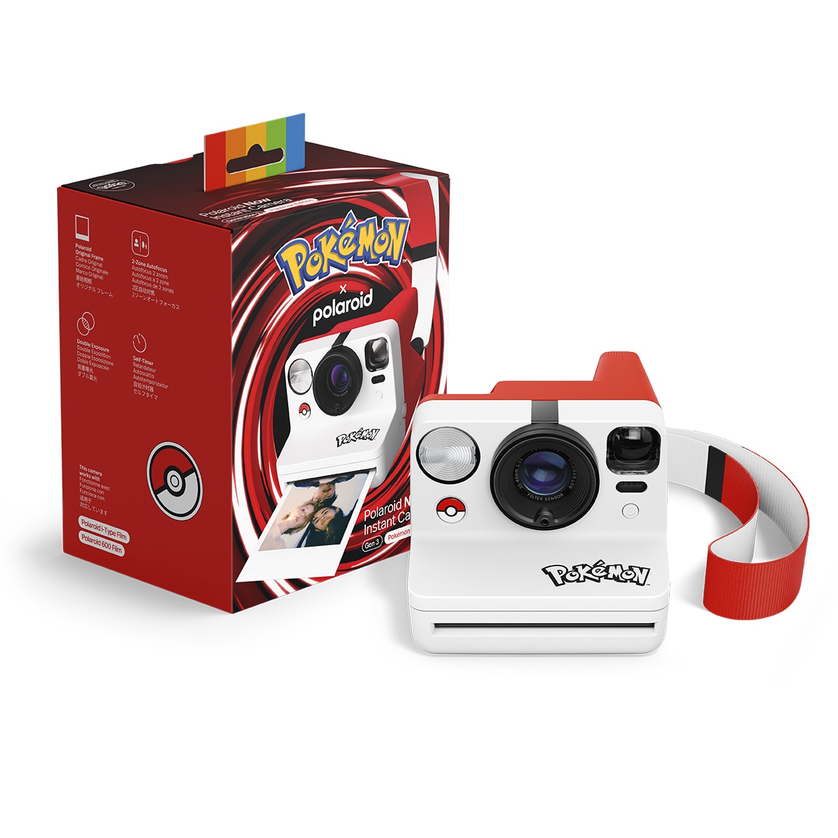 Cámara instantánea analógica Polaroid Now Generación 3, edición especial Pokémon - Rojo Rojo-5