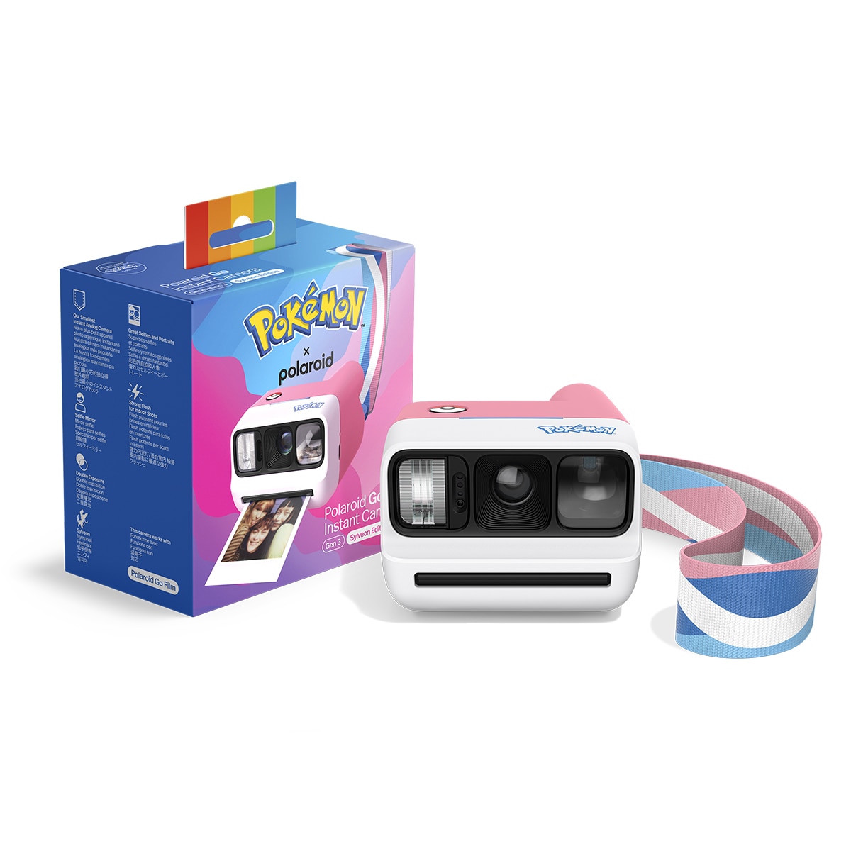 Cámara instantánea analógica Polaroid Go Generación 3, edición especial Pokémon Sylveon - Rosa Rosa-11