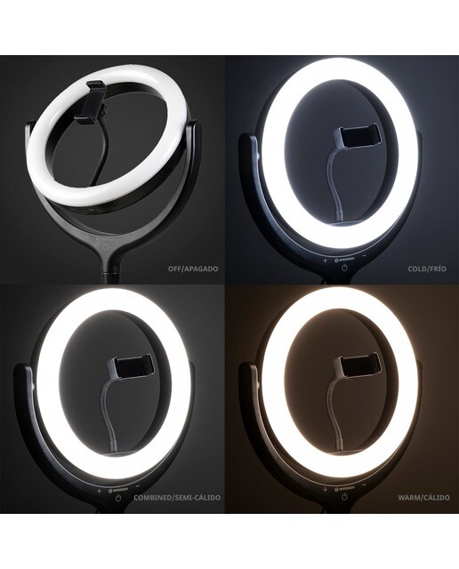 Anillo Luz Led Bresser 25cm + Soporte Móvil + Trípode Negro-3