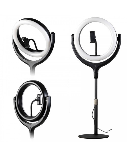 Anillo Luz Led Bresser 25cm + Soporte Móvil + Trípode Negro-5