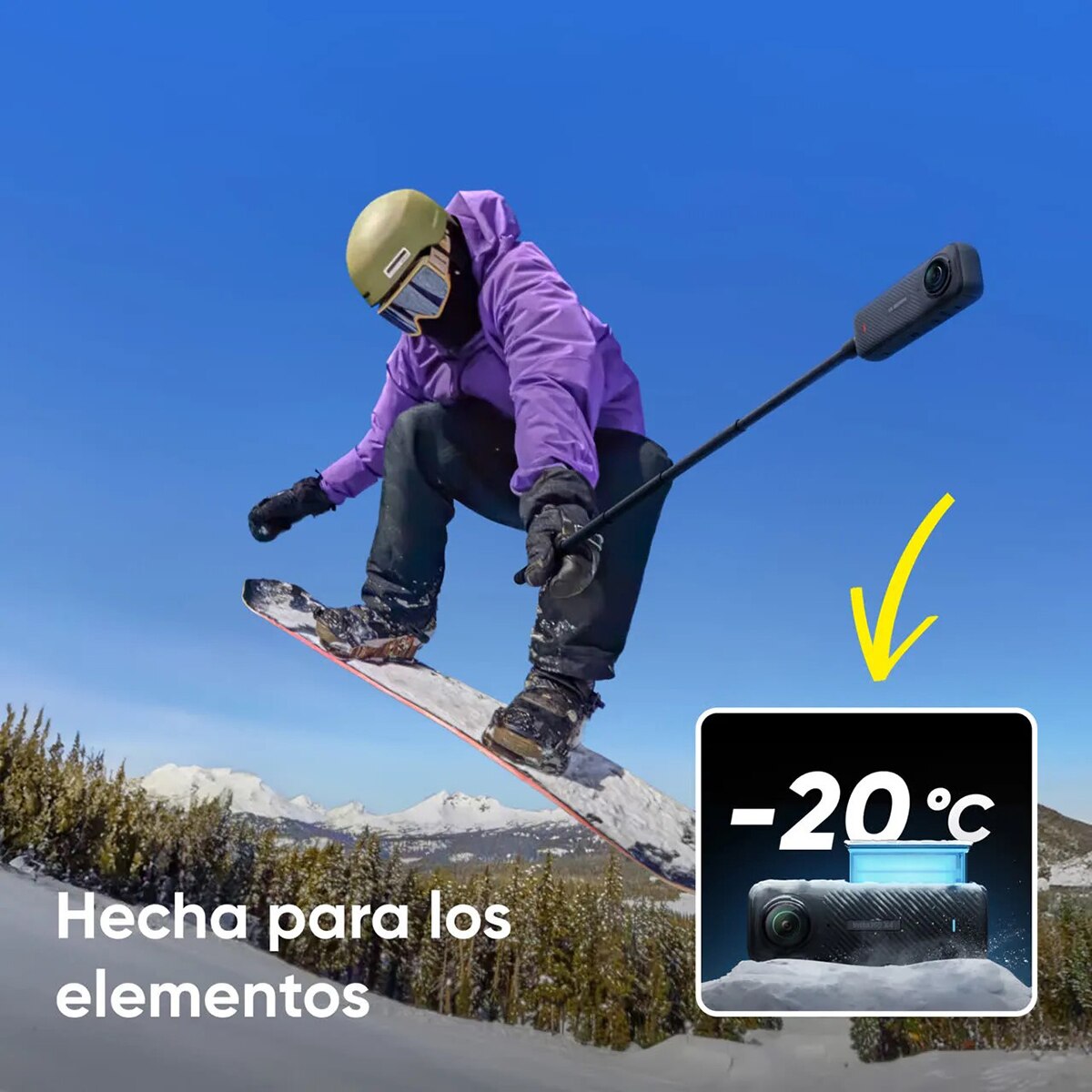 Cámara de acción Insta360 X4 Kit Snowboard 3