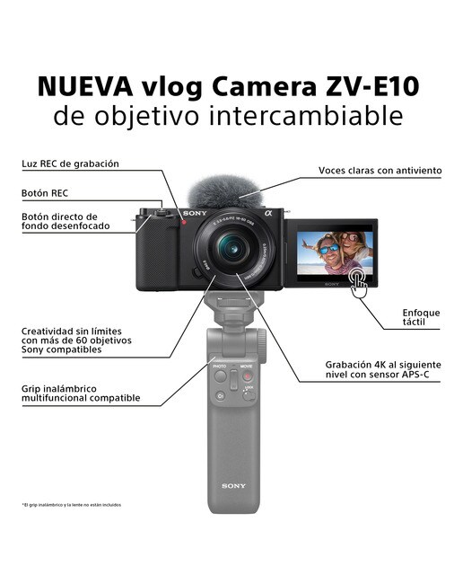 Sony Alpha ZV-E10L. Cámara vlog mirrorless APS-C con objetivo 16