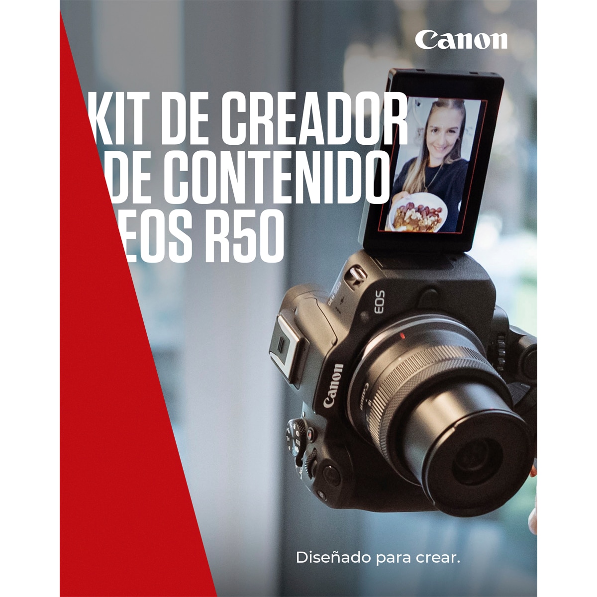 Cámara Evil Canon EOS R50 con Objetivo RF-S 18-45mm F4.5-6.3 IS STM + Kit para Videoblogueros Negro-3