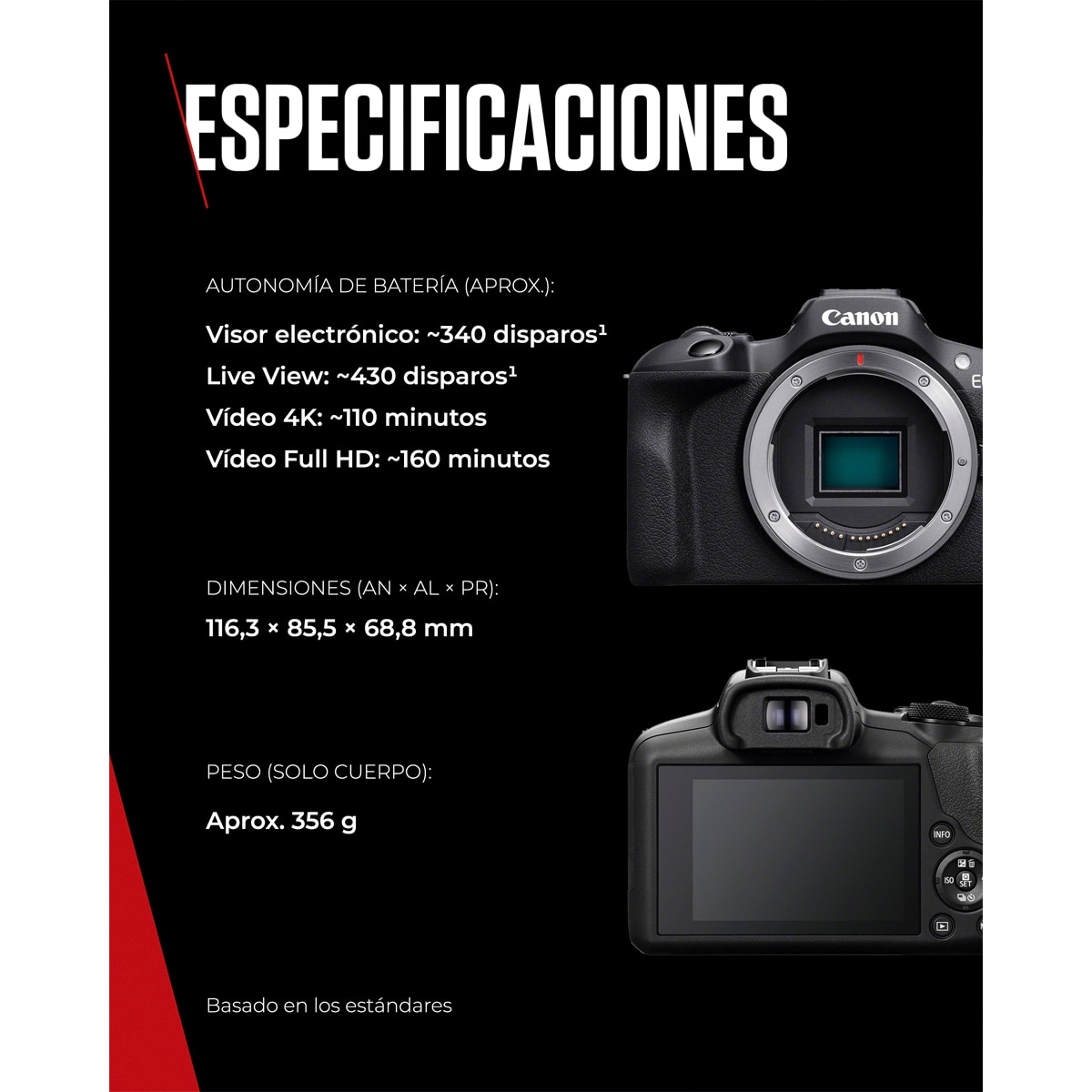 Cámara evil Canon EOS R100 con objetivo RF-S 18-45mm F/4.5-6.3 IS STM Negro-6