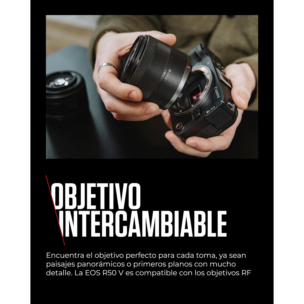 Cámara Evil Canon EOS R50 V con objetivo RF-S 14-30mm F4-6.3 IS STM PZ Negro-5