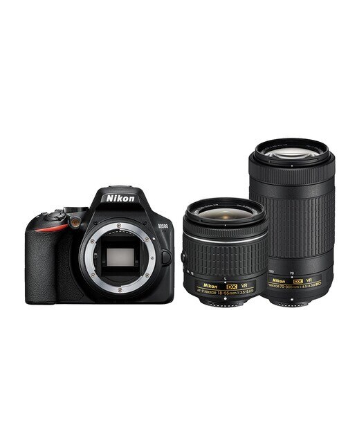 Cámara Réflex Nikon D3500 con Objetivos AF-P DX 18-55 VR + AF-P DX 70-300 VR - Negro Negro-1