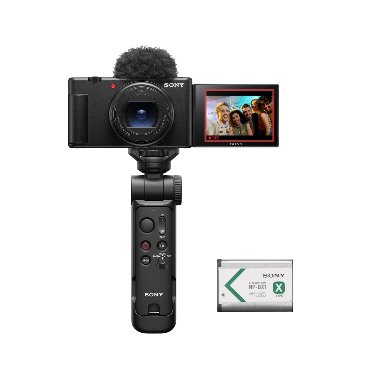 Kit cámara vlogging Sony ZV-1 II | Cámara digital con grip y batería Negro-3