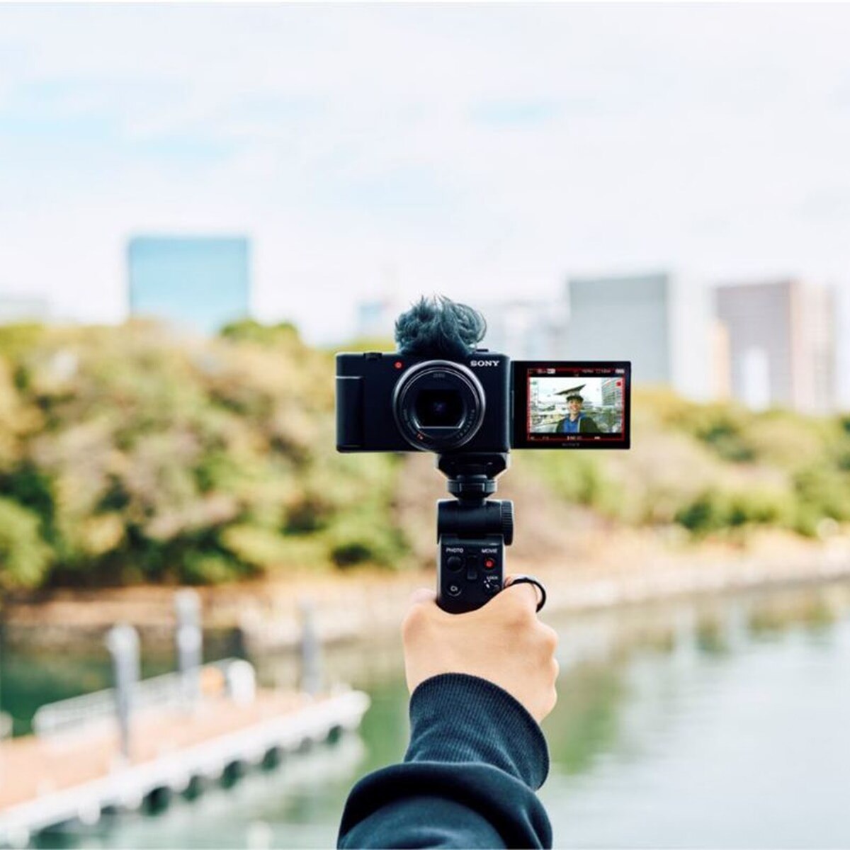 Kit cámara vlogging Sony ZV-1 II | Cámara digital con grip y batería Negro-7