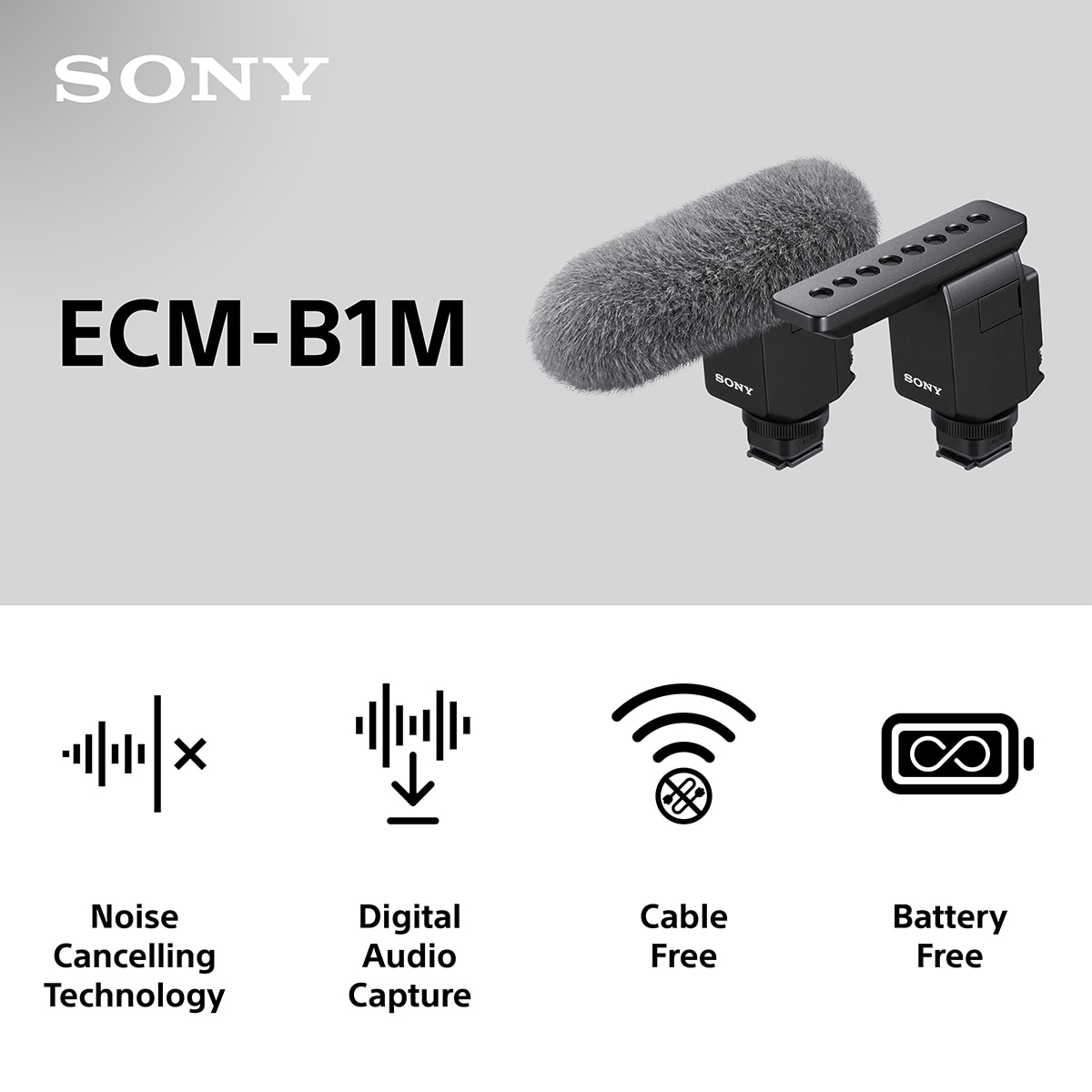 Micrófono direccional inalámbrico Sony ECM-B1M Negro-7