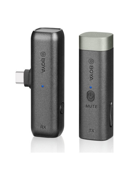 Kit de micrófono inalámbrico BOYA BY-WM3D 2.4GHZ para iPhone y DSLRS - Negro Negro-1
