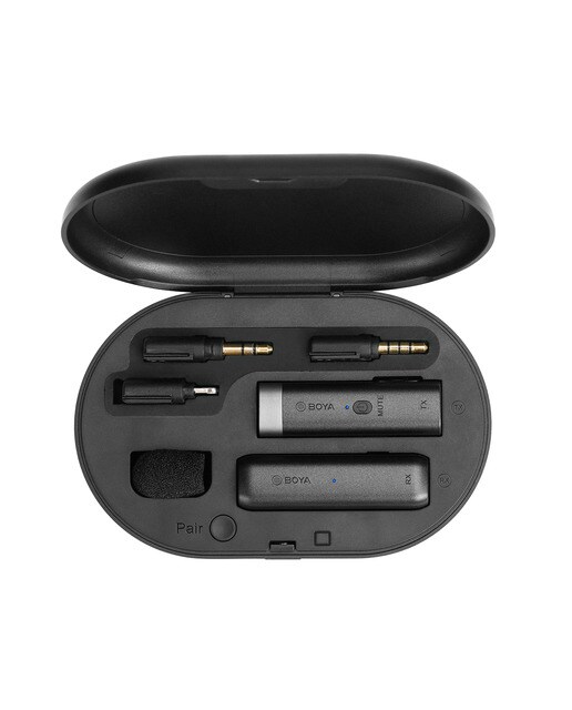 Kit de micrófono inalámbrico BOYA BY-WM3D 2.4GHZ para iPhone y DSLRS - Negro Negro-3