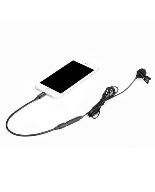 Micrófono de corbata BOYA BY-M2 con clip para iPhone - Negro Negro-2