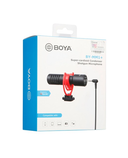 Micrófono de escopeta BOYA de condensador supercardioide BY-MM1+ - Negro Negro-7