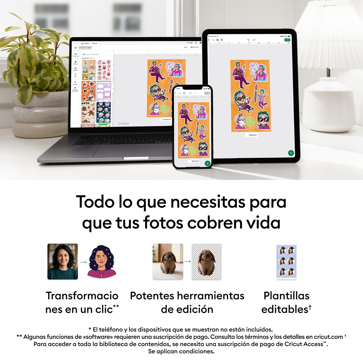 Impresora fotográfica Cricut StickerPix + Cut Essensial Bundle - Azul Azul-9