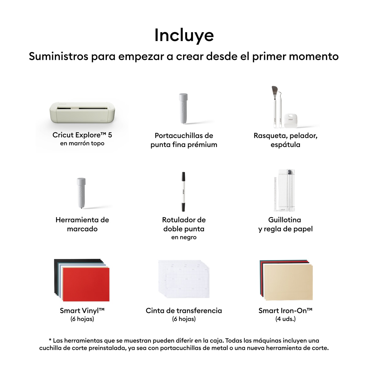 Máquina de corte inteligente Cricut Explore 5 Pack Esencial Marrón topo-2
