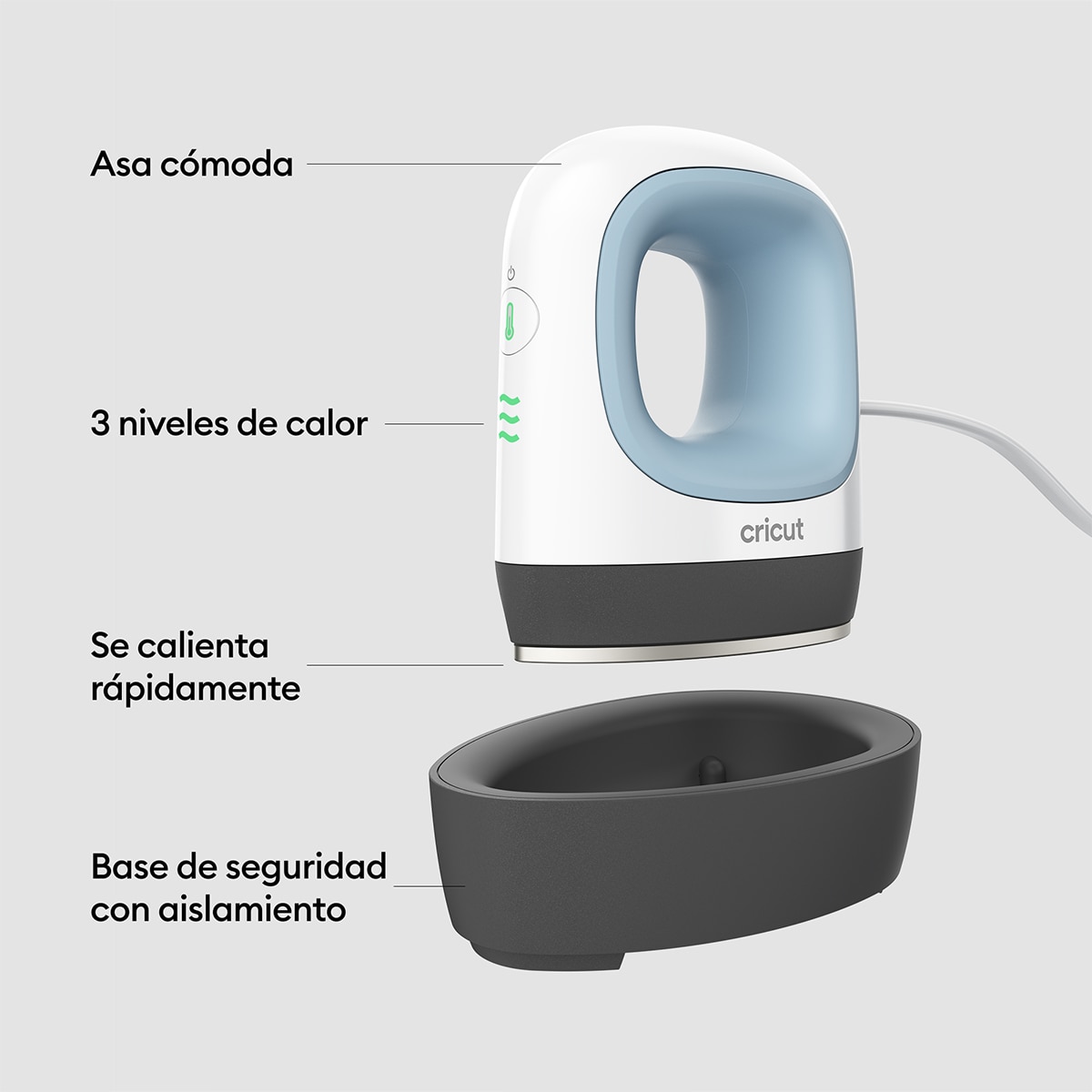 Prensa térmica Cricut EasyPress Mini azul zen Azul-3