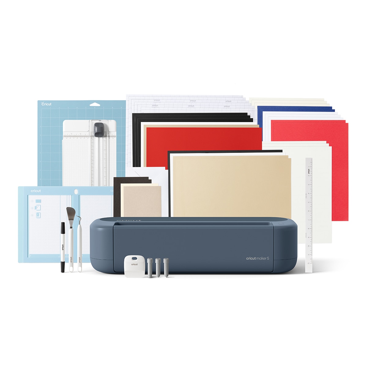 Imagen 0 de Máquina de corte inteligente Cricut Maker 5 Essential Bundle Azul