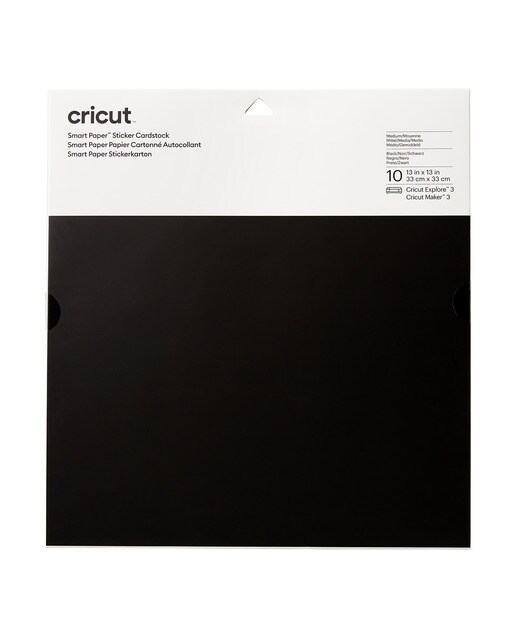 Cricut - Cartulina Smart Adhesiva 33x33cm 10 unidades (Negro).