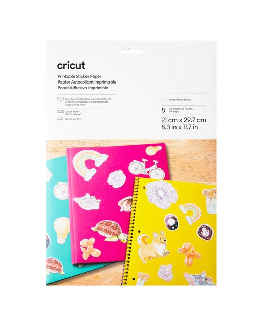 Papel Adesivo Branco para Impressão Cricut 8 Folhas para Joy Xtra 1