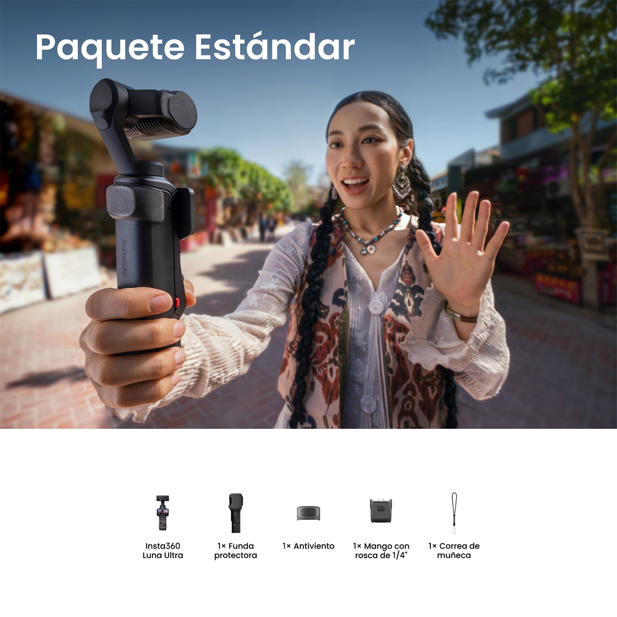 Cámara de acción insta360 Luna Ultra Standard Bundle Negro-11