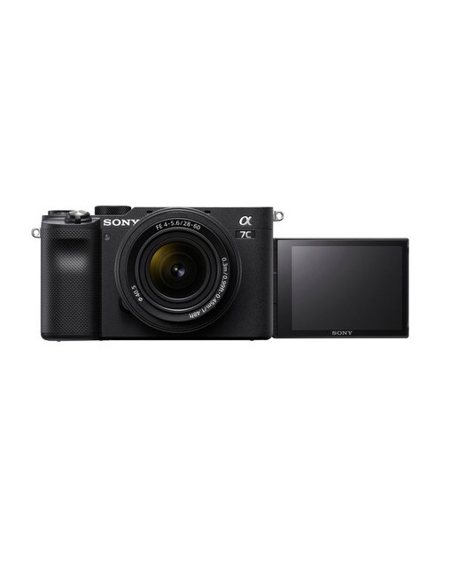 Sony - Sony Alpha 7C cámara Evil Full Frame con objetivo zoom de 28-60mm y sensor CMOS Exmor R de fotograma completo de 24,2 MP. Vídeos 4K(ILCE7CLB.CE.