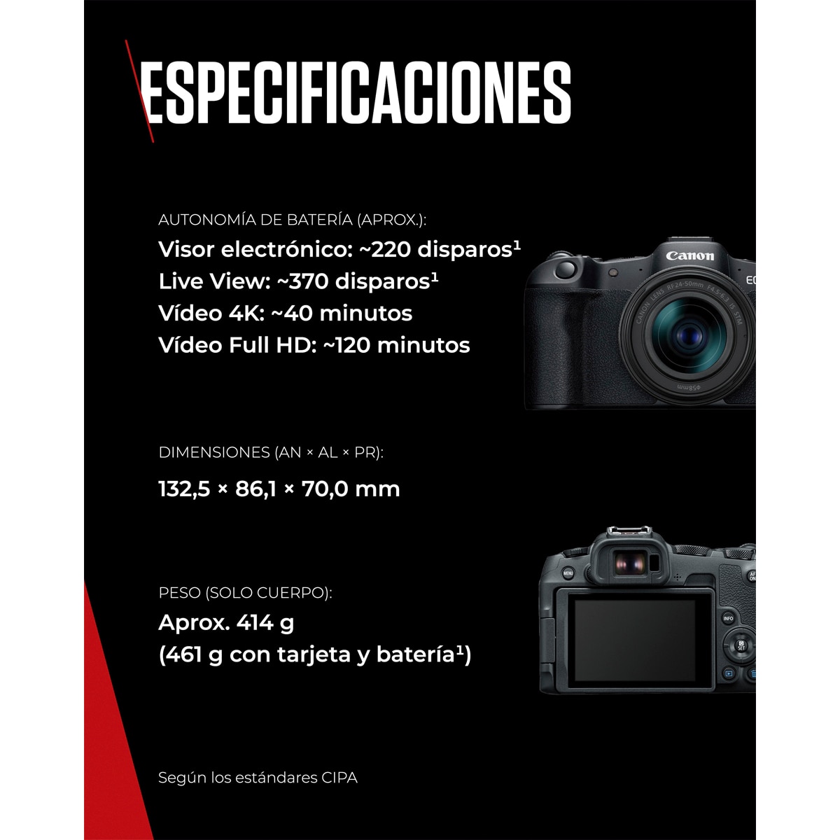 Cámara Evil Canon EOS R8 con Objetivo RF 24-50mm F4.5-6.3 IS STM Negro-6