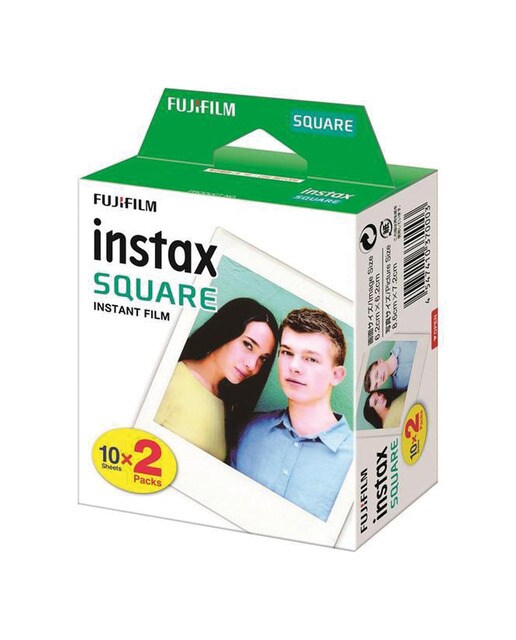 Fujifilm - Pack Papel fotográfico Fujifilm Instax Square Film 2x10 hojas.