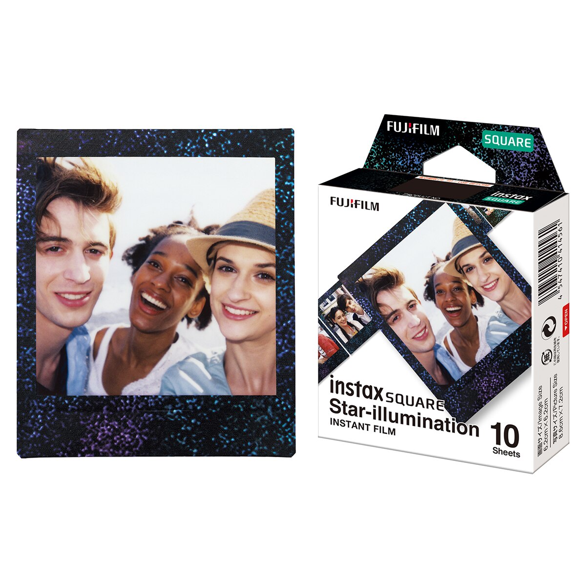 Película Fujifilm para cámaras instantáneas Instax Formato Square Star Illumi Negro-3