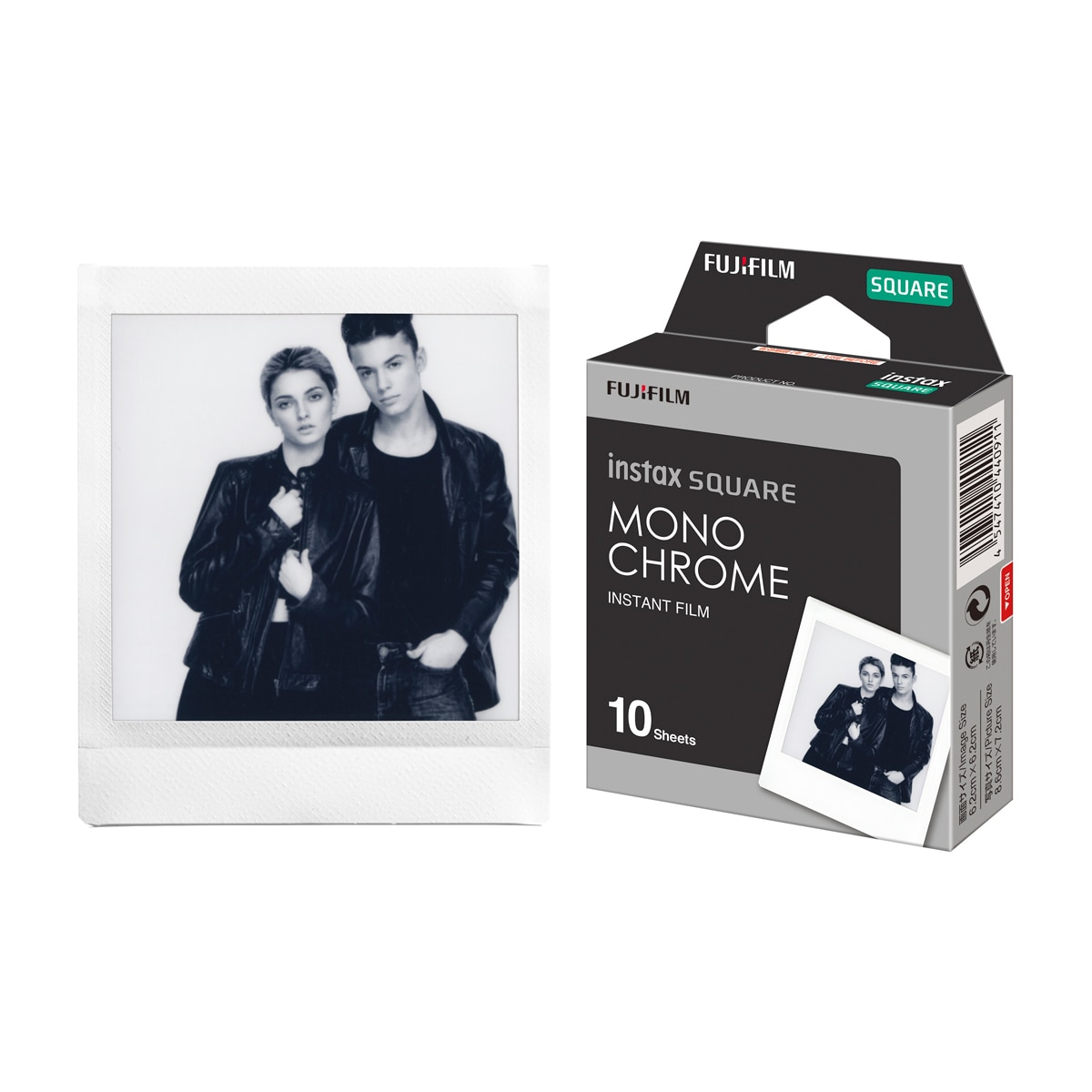 Película instantánea Monocromática Fujifilm para Instax Square 10 fotos - Negro Negro-2