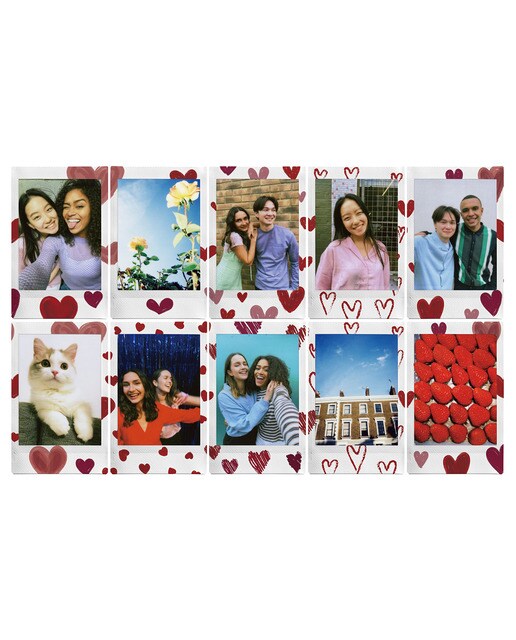 Carga Fujifilm Instax Mini Hearts Sketch 10 folhas Branco / Vermelho-2