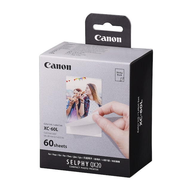 Conjunto de tinta/papel Canon XC-60L, 54 x 85 mm, 60 impresiones