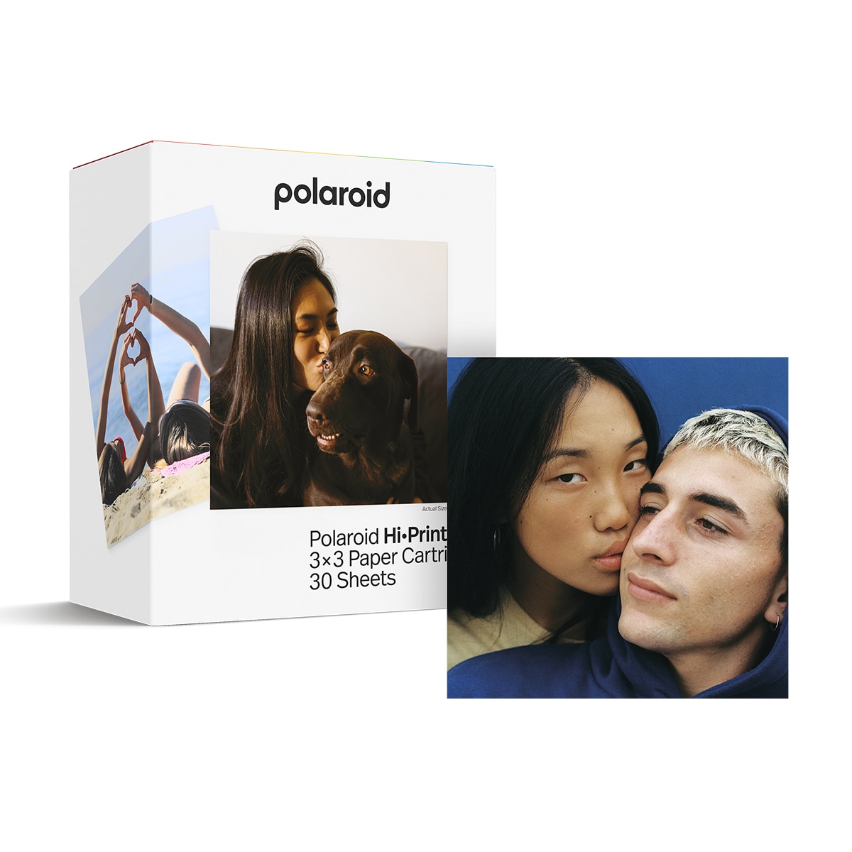 Cartucho de papel Polaroid para impresora fotográfica Hi-Print 3×3, 30 hojas Blanco-2