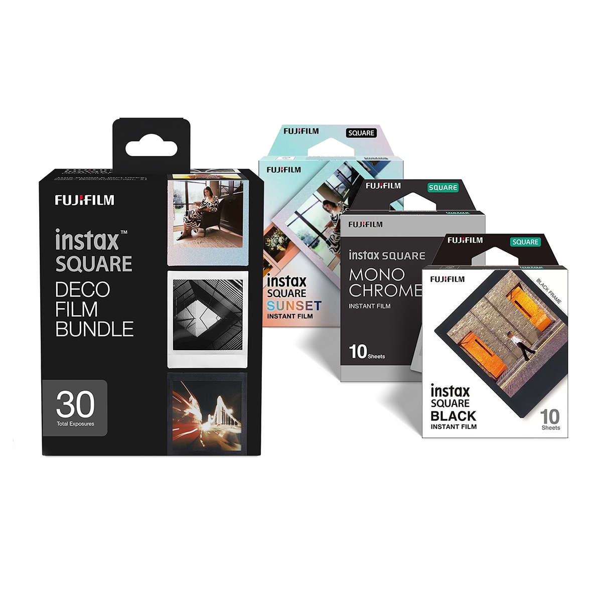 Instax Square Deco Film Bundle 26, Kit Película Instantãnea instax Square, Total 30 Fotos Preto-2