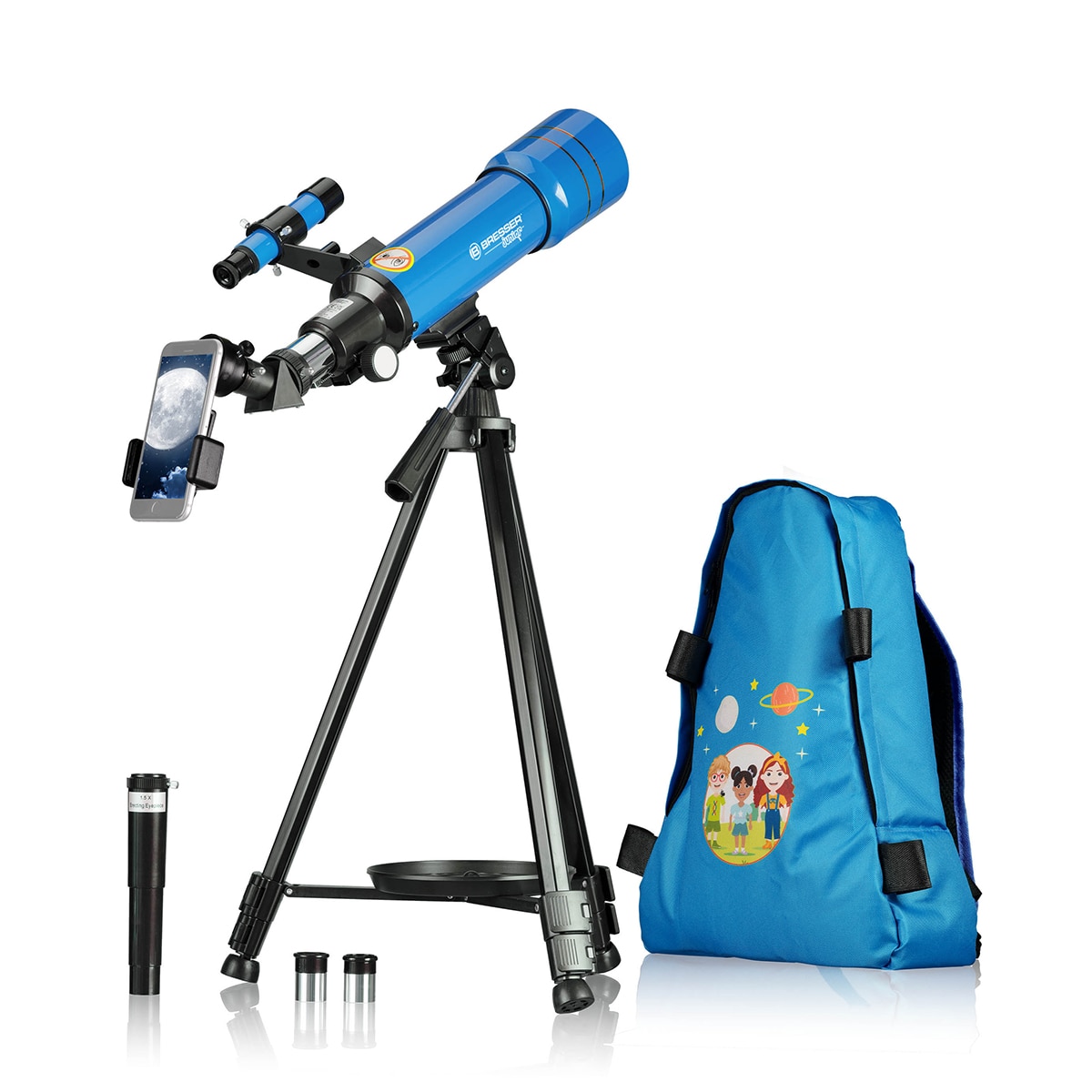 Telescopio Refractor Bresser 70/400 Junior con mochila y diversos accesorios Azul-2