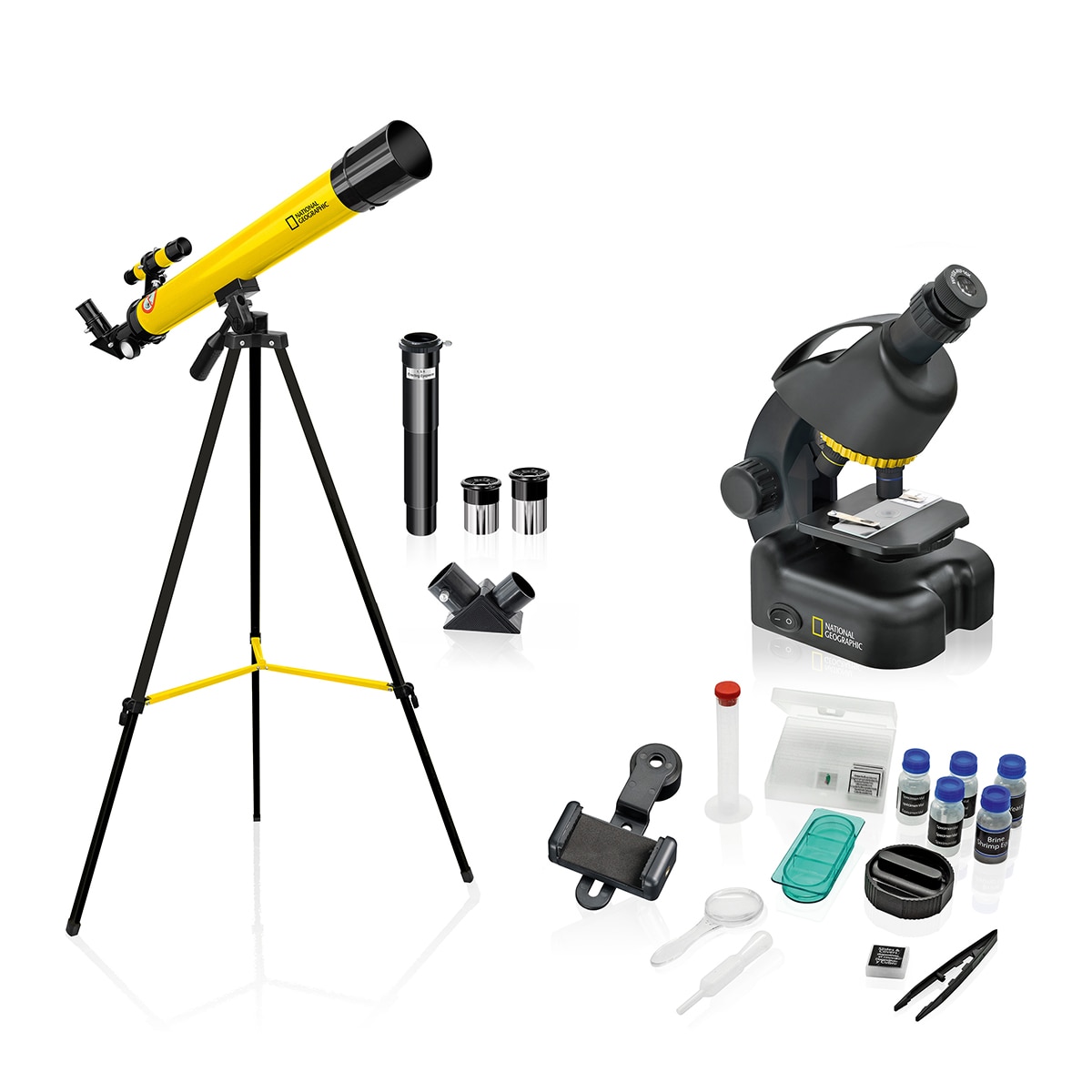 Imagen 0 de Kit National Geographic de telescopio Refractor acromático y microscopio de luz transmitida con hasta x640 aumentos
