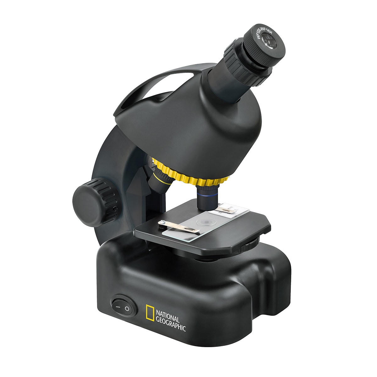 Kit National Geographic de telescopio Refractor acromático y microscopio de luz transmitida con hasta x640 aumentos Amarillo-3