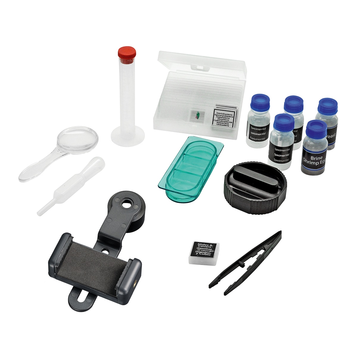 Kit National Geographic de telescopio Refractor acromático y microscopio de luz transmitida con hasta x640 aumentos Amarillo-4