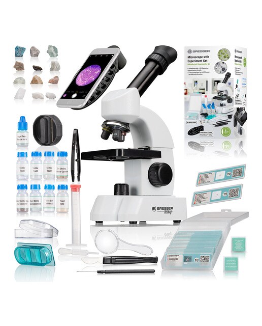 Microscopio Bresser Junior 40-640x con Juego de Accessorios inteligentes - Blanco / Negro Blanco / Negro-2